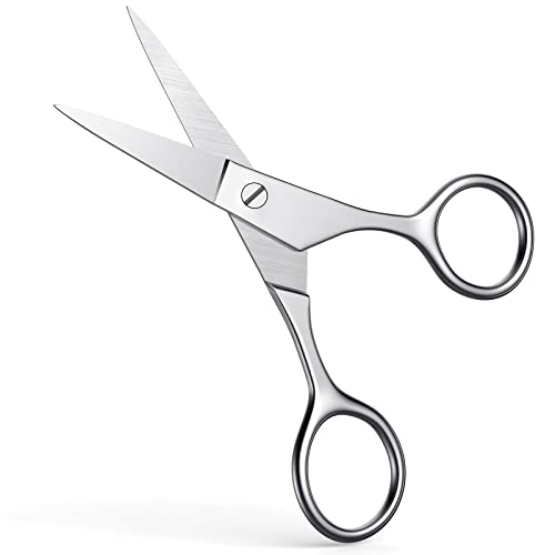 Nose Hair Scissors Eyebrow Scissors Sharp Tip Professional Grooming Scissors Stainless Steel Small Trimming Scissors for Eyelashes Mustache Facial Hair Sewing Embroidery AsonTao - style: Small scissors -Tip design
