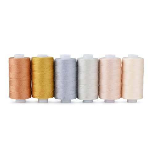 Simthread All Purpose Thread Polyester 400 Yards (6 Light Colors) - color: 6 Light Colors