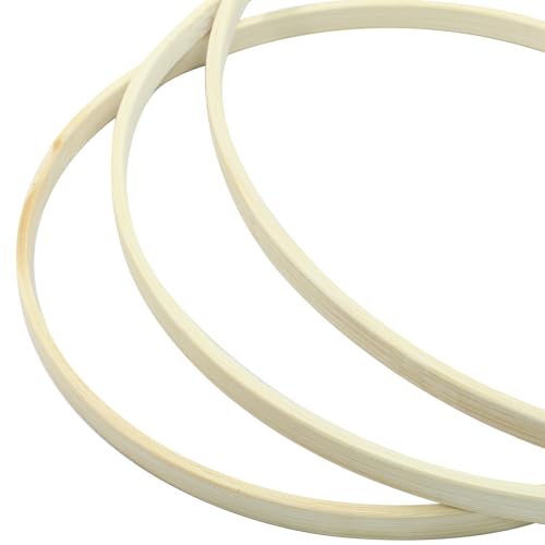 Unlorspy Wooden Bamboo Floral Hoops, 6Pcs, 3 Sizes (8/10/12 inch) - size: 8/10/12 inch,6pcs