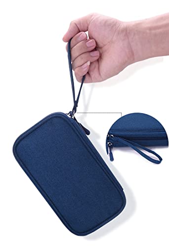 Diabetic Supplies Travel Case Organizer for Test Strips, Lancets, Needles, Lancing Device, Glucose Meter, Alcohol Wipes, Insulin Pens, Syringes, Diabetes Testing Kit Storage Bag (Blue) - color: Blue