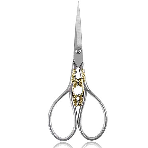 BIHRTC 4.33 In Stainless Steel Silver Scissors, Embroidery Craft Cutting