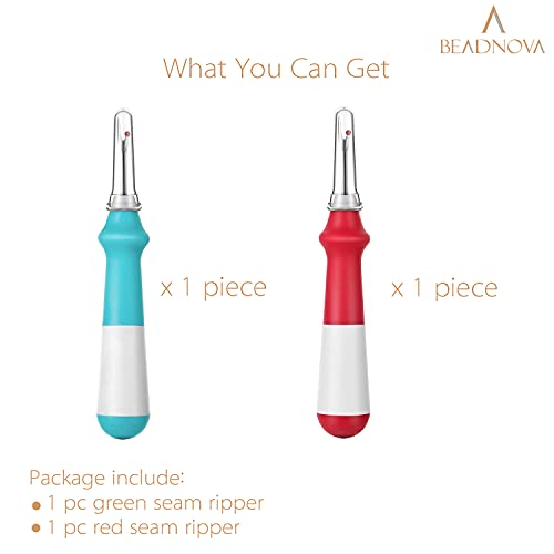 BEADNOVA Seam Ripper 2pcs Thread Cutter Stitch Remover Large Thread Remover Stitch Eraser Tag Ripper for Clothes Crafting Embroidery