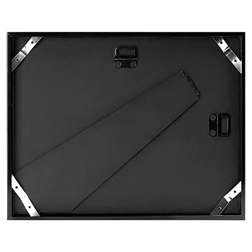 Golden State Art 8.5x11 Black Aluminum Certificate Frame Real Glass Front - color: Black (No Mat)