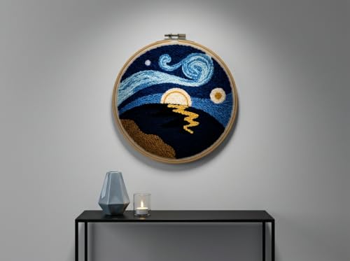 Meoe&heome Punch Needle Kit for Beginners, DIY Embroidery Set with 20+ Patterns(Starry Night) - color: Starry Night