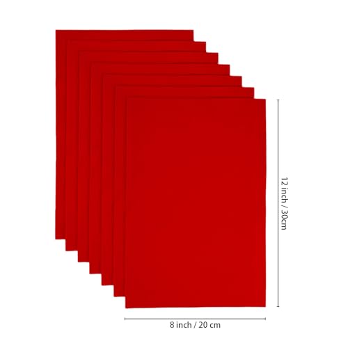Jtnohx Soft Felt Sheets Color Felt Fabric for Sewing Red 7Pcs 8"x12" 1mm - color: Red