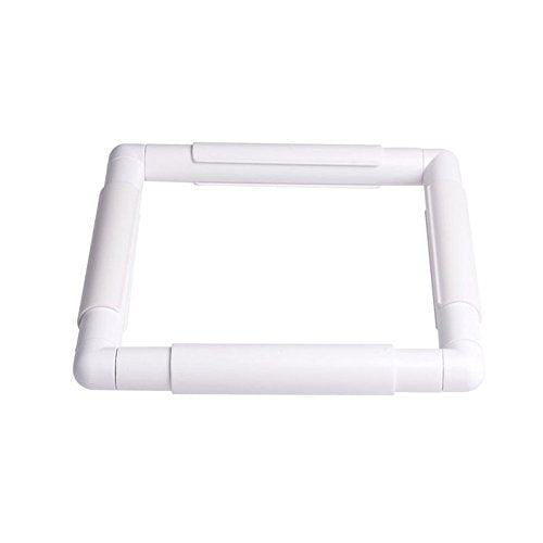 Square Embroidery Hoop - Plastic Cross Stitch Frame, White, 8x8 inches - size: 8x8 inches