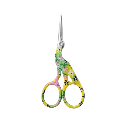 Ergonomic Stainless Steel Embroidery Scissors,Sharp and Durable,Suitable for Crafts and Everyday Use - Comfort Grip - color: Green