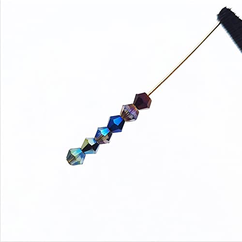 INSPIRELLE 2400pcs 4mm Bicone Beads Faceted Crystal Glass Briolette Beads - color: Electroplate Colors