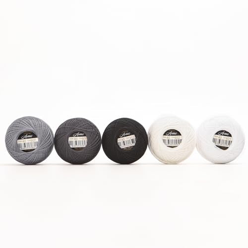 Size 40 Double Mercerized Egyptian Long Staple Cotton Pearl Thread 5 Colors per Box for Crochet Embroidery Cross Stitch (set G) - color: set G