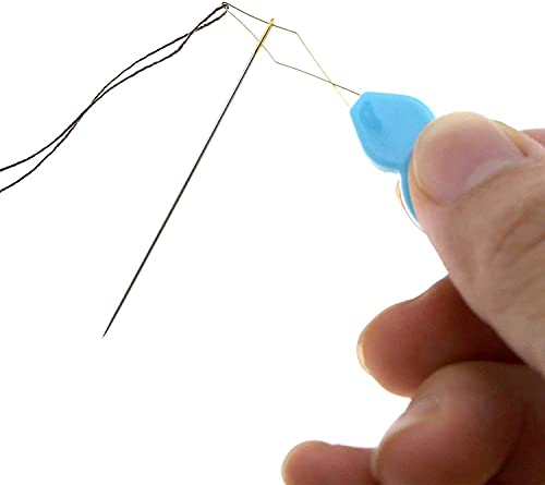 30 Pieces Gourd Shaped Plastic Needle Threaders, Plastic Wire Loop DIY Needle Threader Hand Machine Sewing Tool for Sewing Crafting with Clear Box, 4 Colors Random - size: size 2