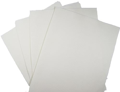 KCS 4/6 pc of 12" x 18" 30cmx45cm 16CT Counted Cotton Aida Cloth Cross Stitch Fabric (Antique White, 4 pc) - color: Antique White, size: 4 pc