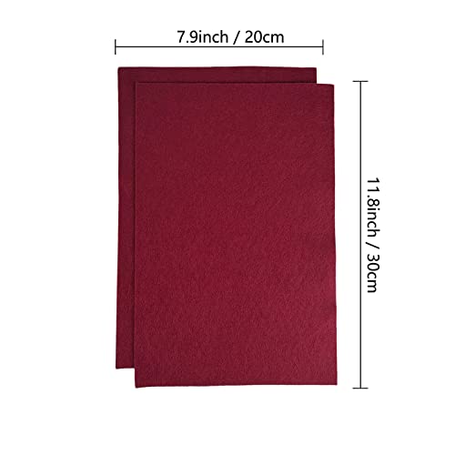 Jtnohx Color Felt Fabric Soft Felt Sheets for Crafts Brown Red 20Pcs 8"x12" - color: Brown Red