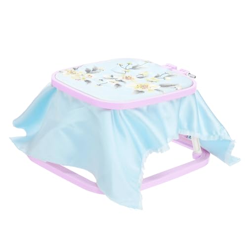 PATIKIL 7.1" x 6.7" Square Embroidery Hoop Stand, Adjustable ABS Plastic Cross Stitch Stand Hands-Free 2-Tier Embroidery Hoop Holder Punch Needle Frame for Sewing Arts Needlework, Lavender - color: Lavender, size: 7.1" x 6.7"