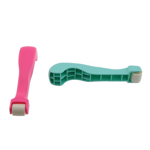 ZHYOHEN 2PCS Sewing Tools Seam Roller Rose Red Green Push Wheel Pressing Wheel Scratching Wheel for Quilts Clothes Carpets Plastic Paddle Wheel