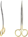 ARTMAN INSTRUMENTS Double Curved Scissors 4.5 Inch – Tungsten Carbide Inserts, Gold-Plated Handle, LaGrange Design |Dental, ENT, Eye, Dermal Scissors | Embroidery, Applique, and Fabric Stitching - size: 4.5 Inches