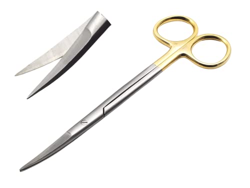 ARTMAN INSTRUMENTS Surgical Scissors 5.5 Inches – Curved, Gold Plated Handle, Tungsten Carbide Inserts, Extra Sharp & Durable for Precision Cutting, Ideal for Surgery, Crafts & Hobbies