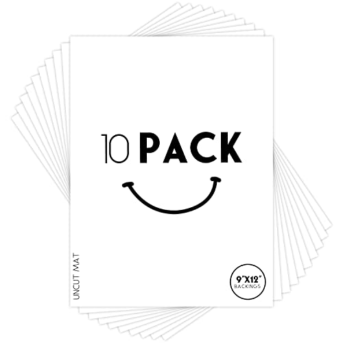 Golden State Art 9x12 White Uncut Picture Mats Matboards, Pack of 10 - size: 9x12