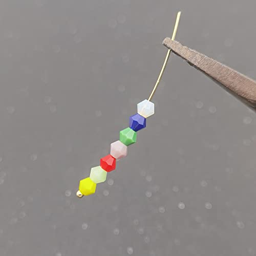 INSPIRELLE 2400pcs 4mm Bicone Beads Faceted Crystal Glass Briolette Beads - color: Opaque Colors