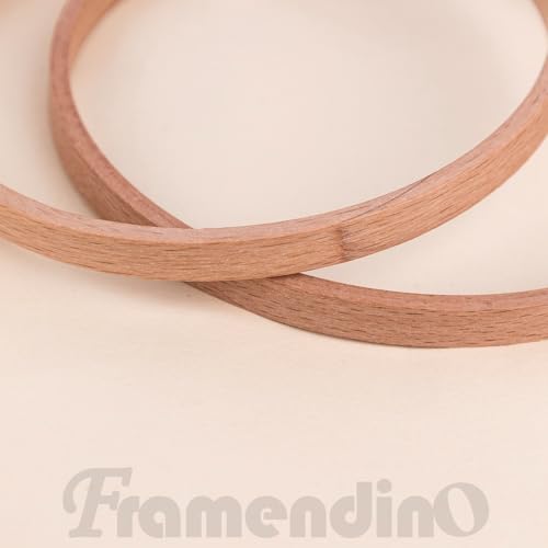 Framendino, 5 Pack Sizes Beech Wood Embroidery Hoops Wooden Circle Cross Stitch Hoop Ring for Needlework