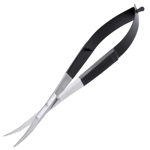 Spring Action Scissors for Applique & Embroidery - Curved, 4.5", Black - color: Black