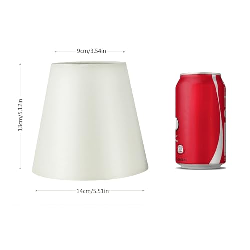 Fuloon Small Lamp Shades Clip on Bulb, Modern European Style Mini Lamp Shades for Chandelier, French Country White Chandelier Lampshades, 3.5x5.1x5.5 in, 6 Pack (Linen White) - color: Linen White, size: 6 Pack