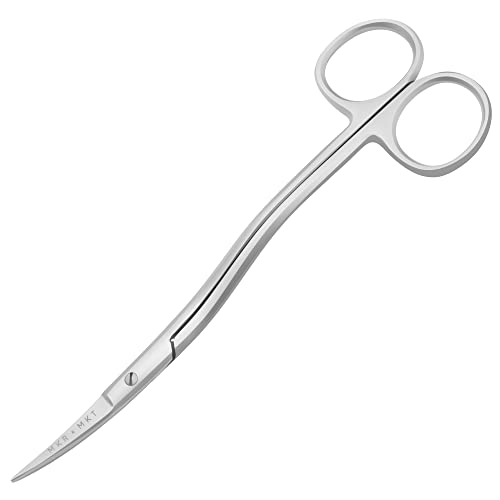 Applique Scissors for Embroidery - Double Curved Handle, 6", Brushed - color: Satin