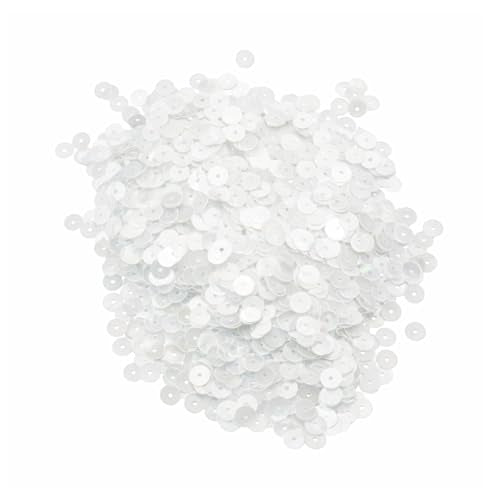 Mandala Crafts 6mm Flat Round Clear Sequins for Sewing Embroidery - color: Clear, size: 6mm Flat Sequins