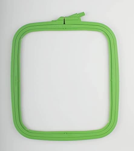 Nurge Square Embroidery Hoop - Plastic Cross Stitch Frame for Needlepoint & Embroidery - Adjustable Craft Hoop - Green - No:3 (Medium) - color: Green, size: No:3 (Medium)