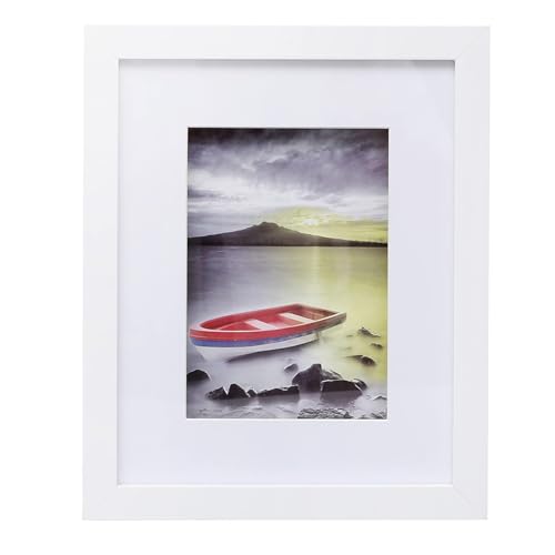 Muzilife 8x10 Shadow Box 3D Picture Frame with Mat, Wood, 1 Pack, White - color: 1pcs 8x10-white