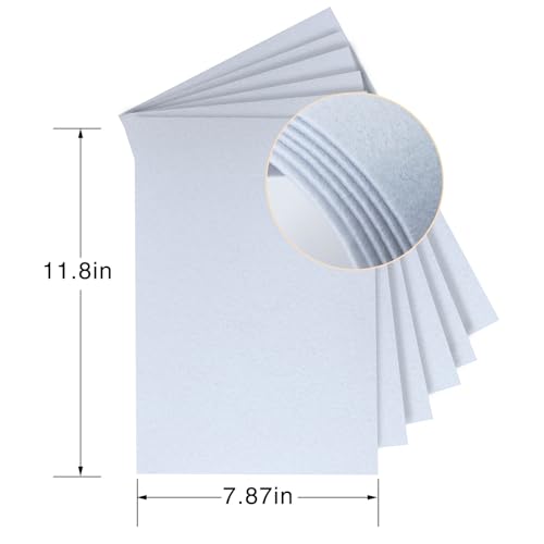 HaoFeiJH White Felt Fabric Sheets - 6PCS Stiff Felt Squares, 8x12 A4, 2mm, Acrylic 100% - color: 2mm White