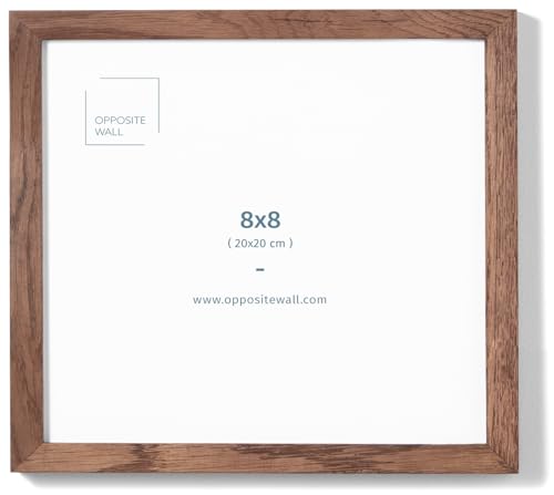 Opposite Wall - 8x8 in - Dark Solid Oak Wood Picture Frame - Lightweight, Versatile & Shatterproof - Wall Hanging Poster or Photo Frame - Wall Decor for Office, Gallery & Home - color: Dark Oak, size: 8x8 in