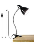 LALISU Desk lamp Eye-Caring Table Lamps, 360°Rotation Gooseneck Clip Lamp - color: Black