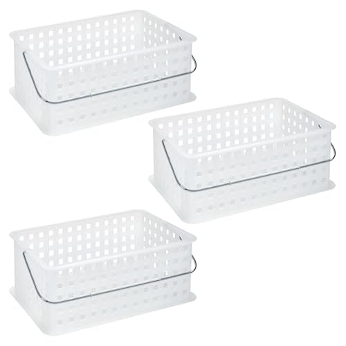 iDesign Portable Shower Caddy Basket, Set of 3, Clear/Frost - style: Pack of 3