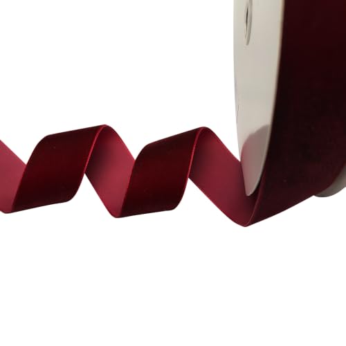 Chenkou Craft 10 Yards 1 1/2" Wine Velvet Ribbon (Burgundy, 1 1/2"(40mm)) - color: Burgundy, size: 1 1/2"(40mm)