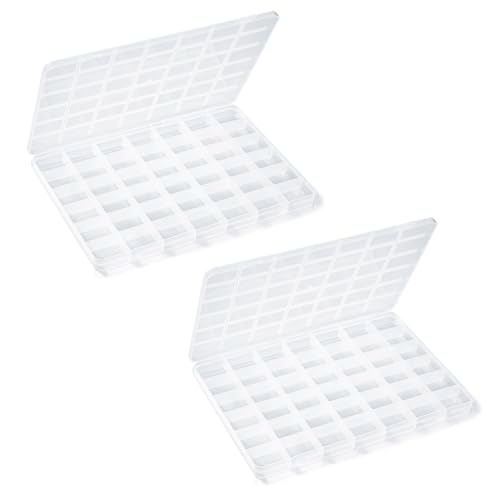 2pcs 42 Grids Plastic Bead Organizer Storage Containers - size: 9.2*6.5*0.7 inches(2 Pack)