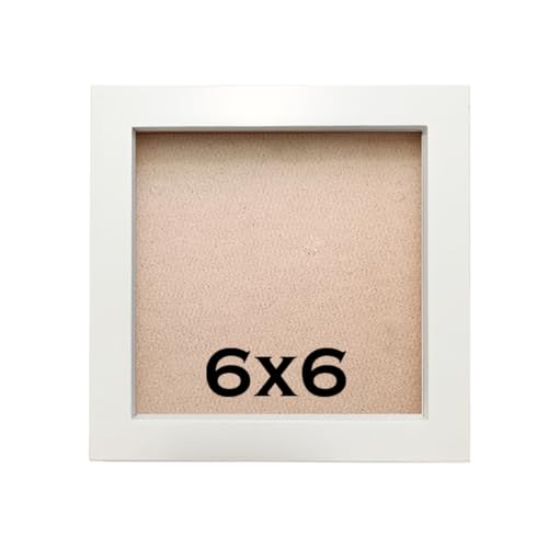 ZXT-parts 6x6 Picture Frames Set of 10 White Solid Wood Wall Mounted - size: 6x6