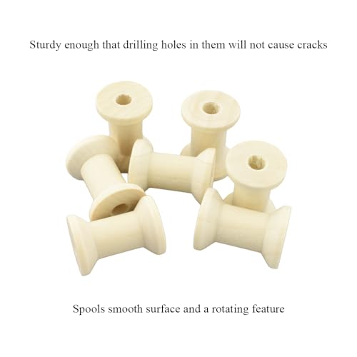 HAHIYO 1.2Inch/3cm 25PCs Natural Wood Spool Unfinished Wooden Thread Spool for Crafts & DIY Art Education - color: Wood Color, size: 1.2Inch-25P