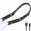 Rechargeable LED Neck Light, 2-in-1 Hands-Free Work Light with Detachable Magnetic Flashlights, 2 Light Modes, Flexible Neck Lamp for Car Repair, Mechanics, Grilling, Reading