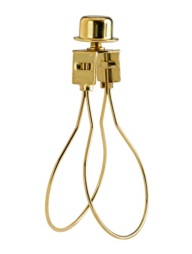 Creative Hobbies® Lamp Shade Light Bulb Clip Adapter Clip on with Shade Attaching Finial Top, Gold Color | 2 Pack - color: Gold