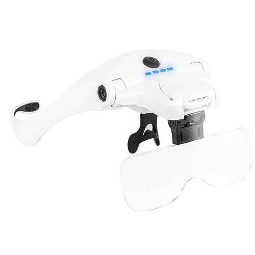 Head Magnifying Glass with 4 LED Lights, Rechargeable Head Magnifier