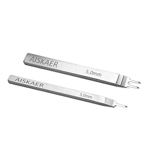Aiskaer Leather Stitching Punch Set, Diamond Chisel Tools, 5mm White Steel 1/2/4/6 Prong for Leather Craft DIY - size: 5mm