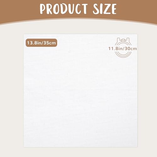 10 PCS White Linen Needlework Embroidery Fabric Cloth (13.8 × 13.8 Inch) - size: 13.8 × 13.8 Inch