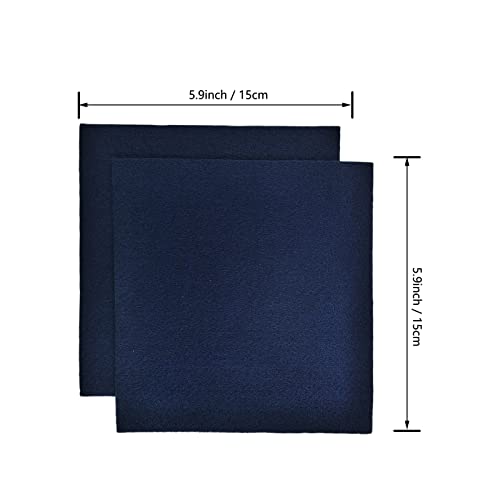 Jtnohx Soft Felt Fabric Flexible Craft Felt Sheets Dark Blue 6" 20Pcs 1.4mm - color: Dark Blue