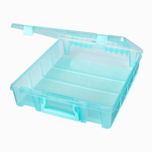 ArtBin 6955AA Super Satchel 1-Compartment Box, Art & Craft Organizer, Translucent Aqua (Pack of 3) - color: Aqua, size: 3 Pack