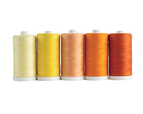 Connecting Threads Yellow Assorted 100% Cotton Thread Set - 5 Spools - color: Citrus Punch