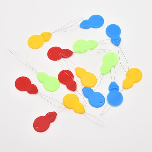 20 Pieces Gourd Shaped Plastic Needle Threaders Plastic Wire Loop DIY Needle Threader Hand Machine Sewing Tool for Sewing Crafting 4 Colors Available