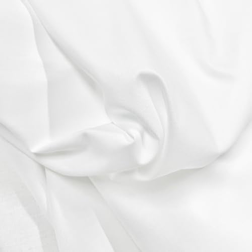 10 Yard White Lightweight Cotton Broadcloth Fabric by the Yard, 3.7 oz - color: White, size: 10 Yard
