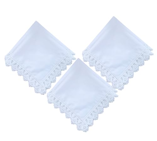 6 Pack of Ladies Embroidery Cotton Handkerchiefs Lace Wedding Hankies - color: B02-8864
