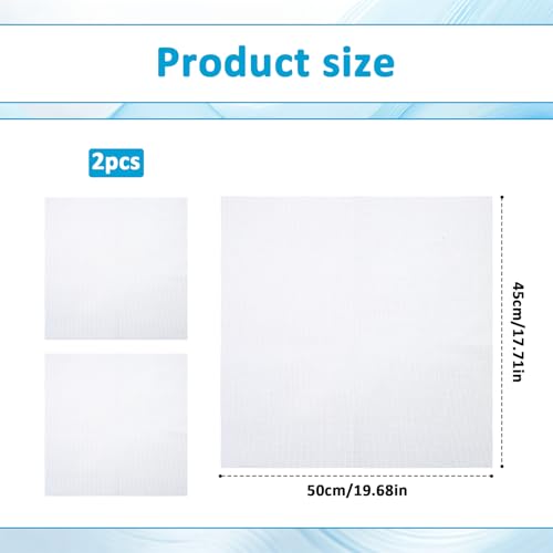 14 Mesh White Needlepoint Canvas, 19.6" x 17.7" Embroidery Blank Cloth 2PCS