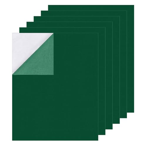 Self Adhesive Felt Sheets, 6PCS 13.4"x10.8" 2mm Thick Green - color: Green
